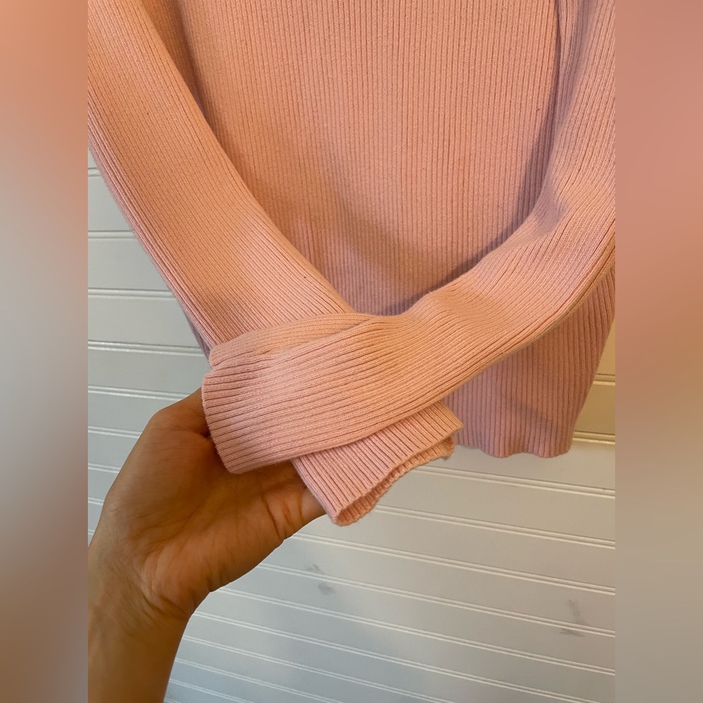 Ralph Lauren Pink Turtleneck Sweater Size Large 100% Cotton Vintage - Picture 5 of 6
